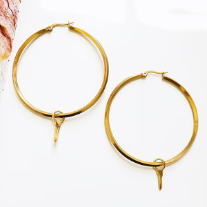 ADRIENNE Key Hoop Earrings