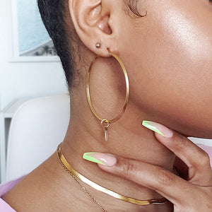 ADRIENNE Key Hoop Earrings